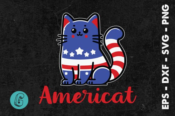 Americat American Cat Patriotic SVG: Graphics & Illustrations for Real Publishing