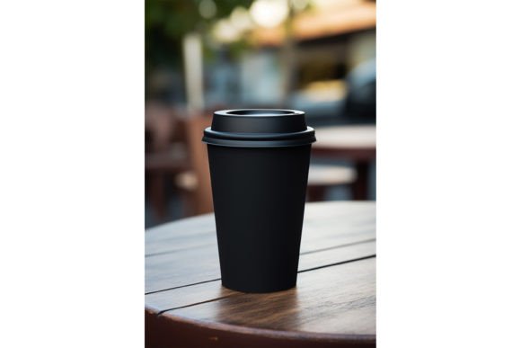Black Paper Cup Mockup: Graphics for Coffee Cups