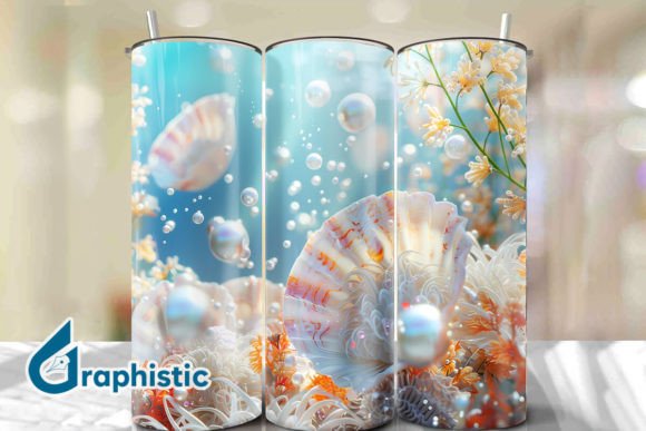 Bubbles Pearl Sunset Tumbler Wrap 23 Graphics & Backgrounds