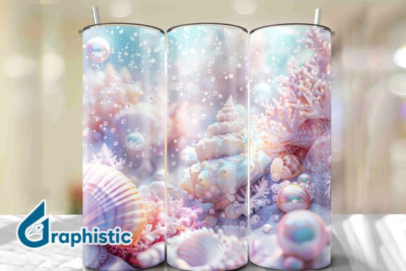 Bubbles Pearl Sunset Tumbler Wrap 24 Graphics & Backgrounds