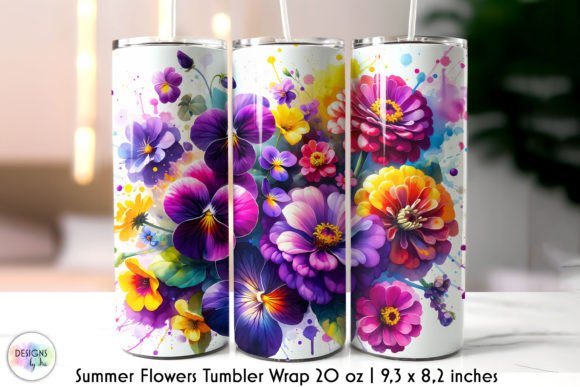Colourful Floral Tumbler Wrap Design: Graphics for Vibrant Tumbler Wraps