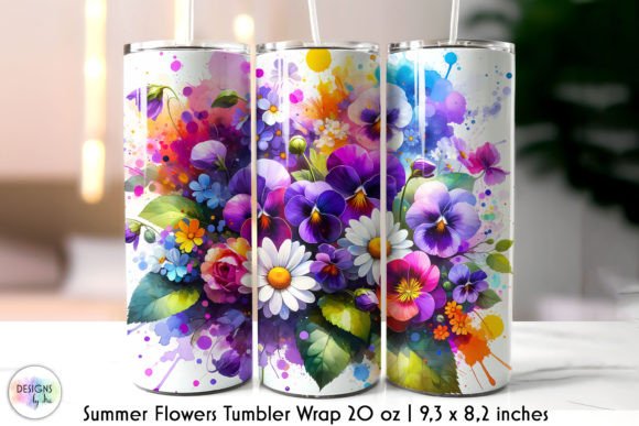 Colourful Summer Tumbler Design: Graphics & Tumbler Wraps