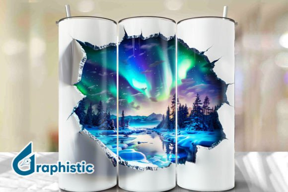 Cracked Northern Lights Tumbler Wrap 38 Graphics & Backgrounds