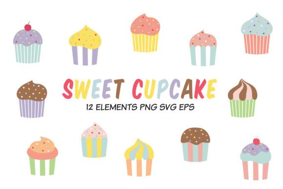 Cup Cake Clipart Collection: Graphics & Illustrations for Whimsical Branding