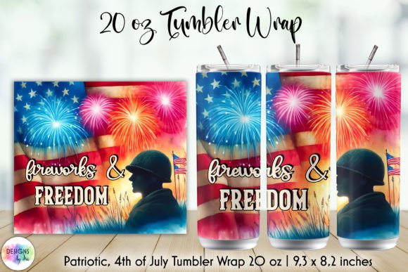 Fireworks and Freedom Patriotic Tumbler Graphics