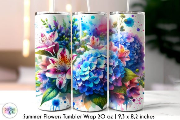 Floral Summer Tumbler Wrap Design: Graphics for Vibrant Tumbler Wraps
