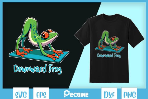 Frog Yoga Downward Frog Funny Pun SVG: Graphics for T-Shirt Designs