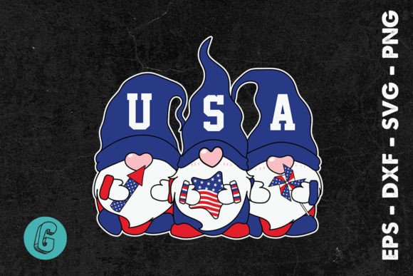 Gnomes USA 4th of July SVG: Graphics & Illustrations