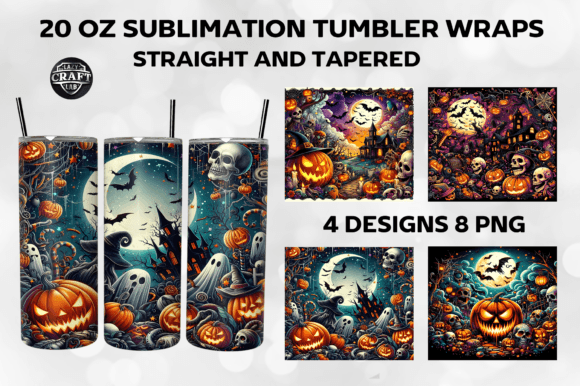 Halloween Spooky Tumbler Wrap 20oz PNG Graphics