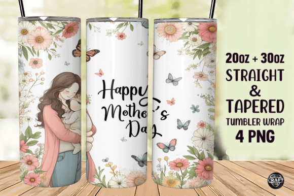 Happy Mother’s Day Tumbler Wrap 20oz PNG Graphics