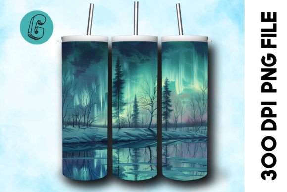 Oil Paint Northern Light Tumbler Wrap 23