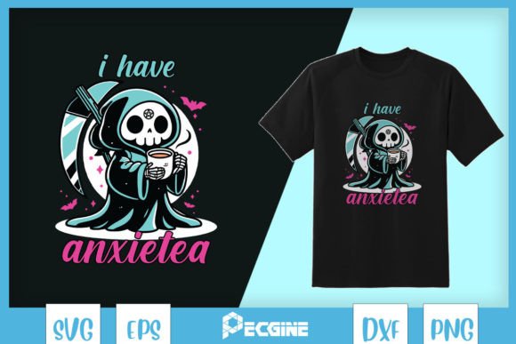 Pastel Goth Anxiety Tea SVG: Graphics for T-Shirt Designs