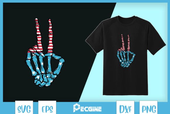 Patriotic Peace Hand Sign SVG: Graphics for T-Shirt Designs