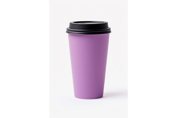 Purple Paper Cup Mockup: Coffee Cups Graphics for Real Publishing