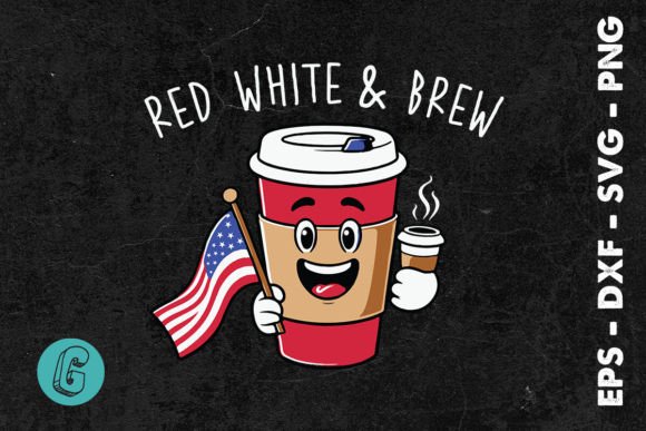 Red White Brew Funny American Flag SVG Graphics & Illustrations