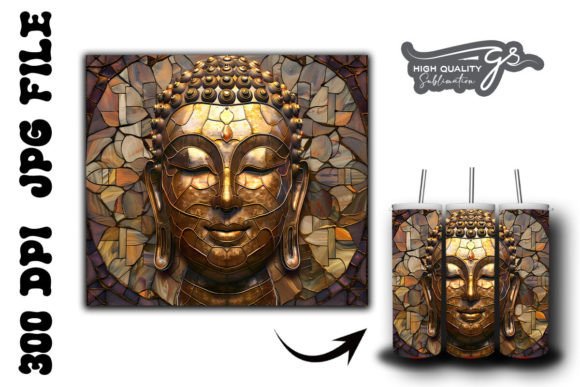Stained Glass Buddha Tumbler Wrap 39: Graphics for Mindful Branding