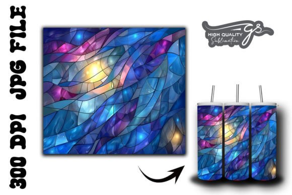 Stained Northern Lights Tumbler Wrap 26 Graphics