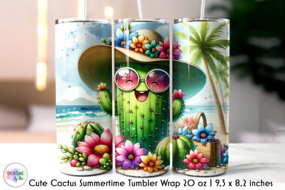 Summertime Cactus Tumbler Wrap: Graphics for Vibrant Tumbler Wraps