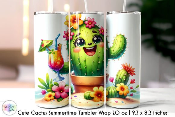 Summertime Tumbler Wrap Graphics for Tumbler Wraps