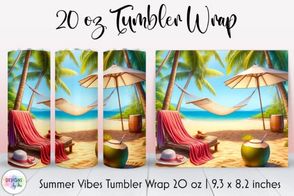Tropical Beach Skinny Tumbler Wrap: Graphics for Vibrant Tumbler Wraps