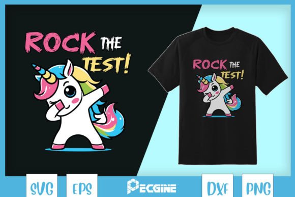 Unicorn Rock the Test Teacher Lover SVG Graphics